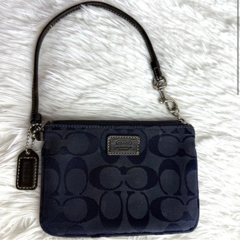 Coach Black Signature Clutch Wristlet